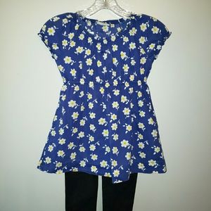 Girls size 6 Harajuku mini pants w/ floral shirt